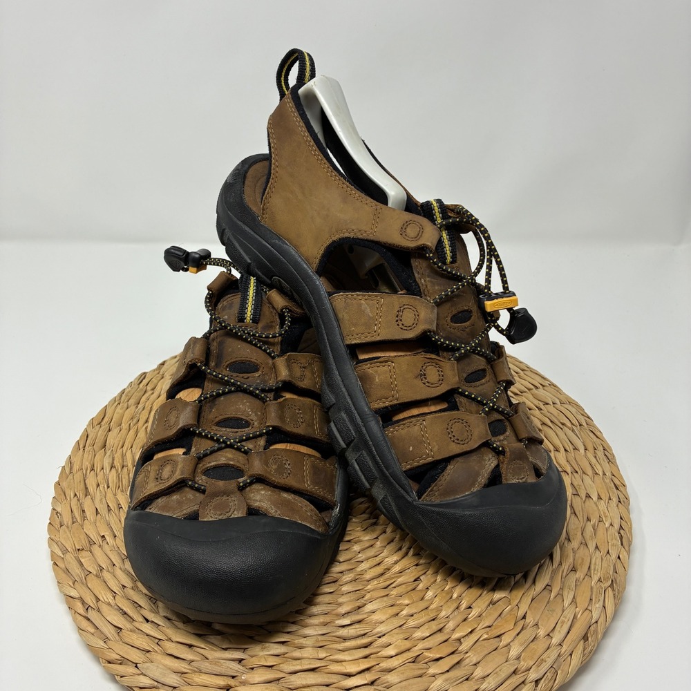 KEEN Men's 10 Brown Leather Newport Hybrid Sandals Hiking Trail Shoes 1001870‎